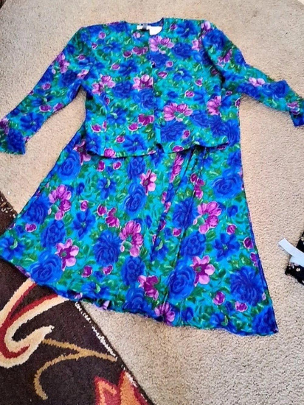 Vintage Silk Skirt Set